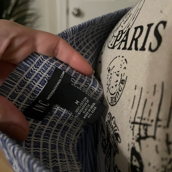 INC International Concepts Off-Shoulder Striped Top – Size M - Picture 8 of 8